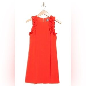 VINCE CAMUTO | Ruffled Sleeve Dress (ORANGE/RED)